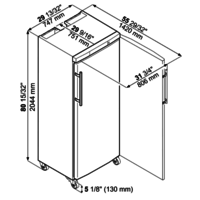 GKv 6460 Réfrigérateur en acier inoxydable avec pieds | 2064x747x751mm 499 L | +1°C tot +15°C