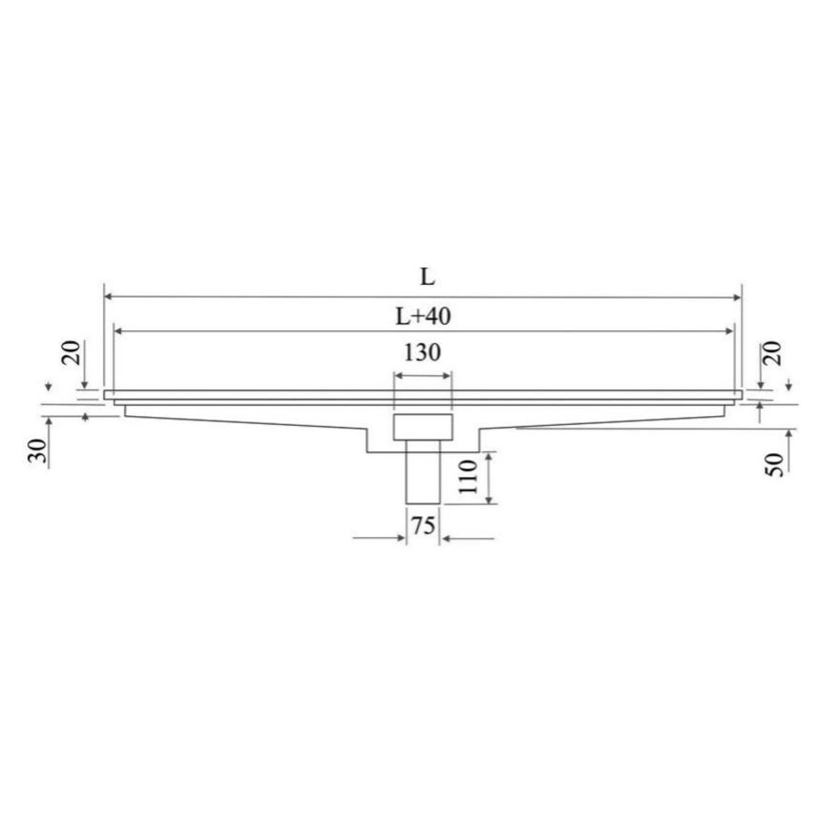 Caniveau de sol | 2700 x 300 x 130 (l x L x H) mm