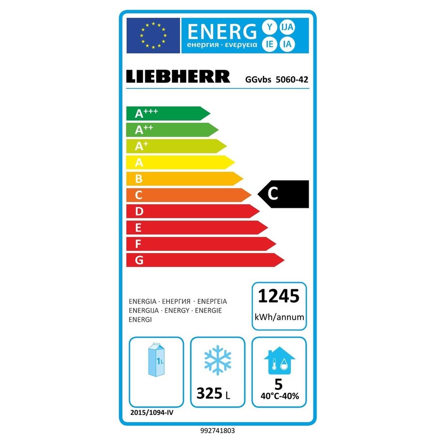 Congélateur NoFrost Acier Noir 1864x747x791cm 325L | GN 1/1 | 14°C en -28°C