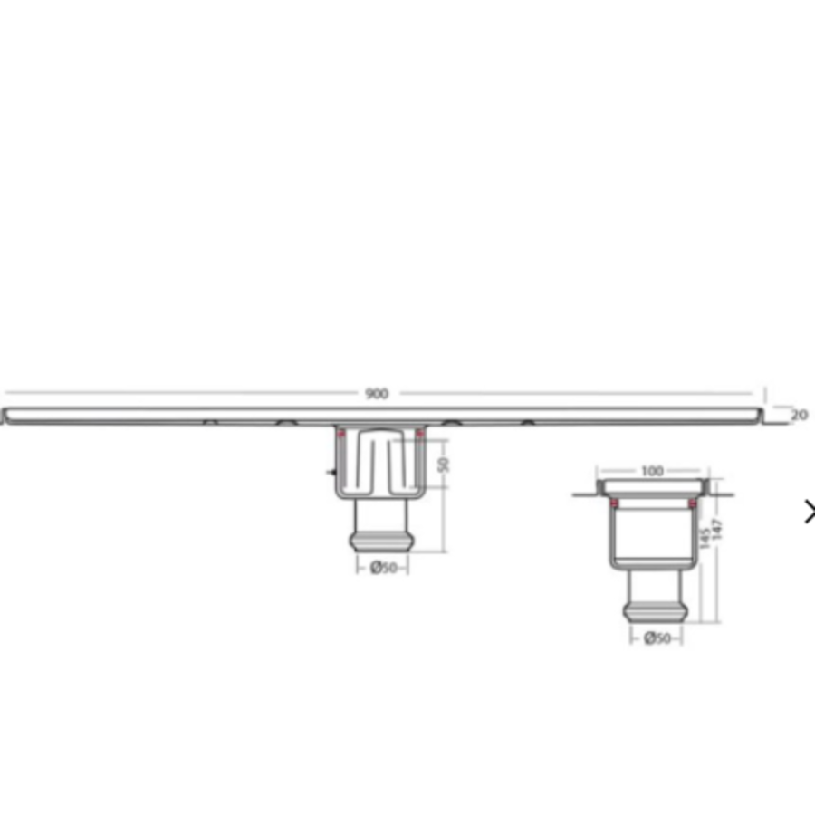 Caniveau de sol | 900 mm