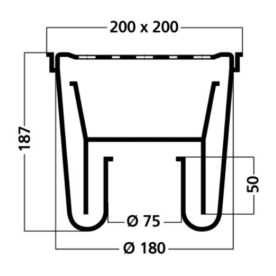 Puits de fond de seau | ABS | 45 l/min | 49 trous de drainage