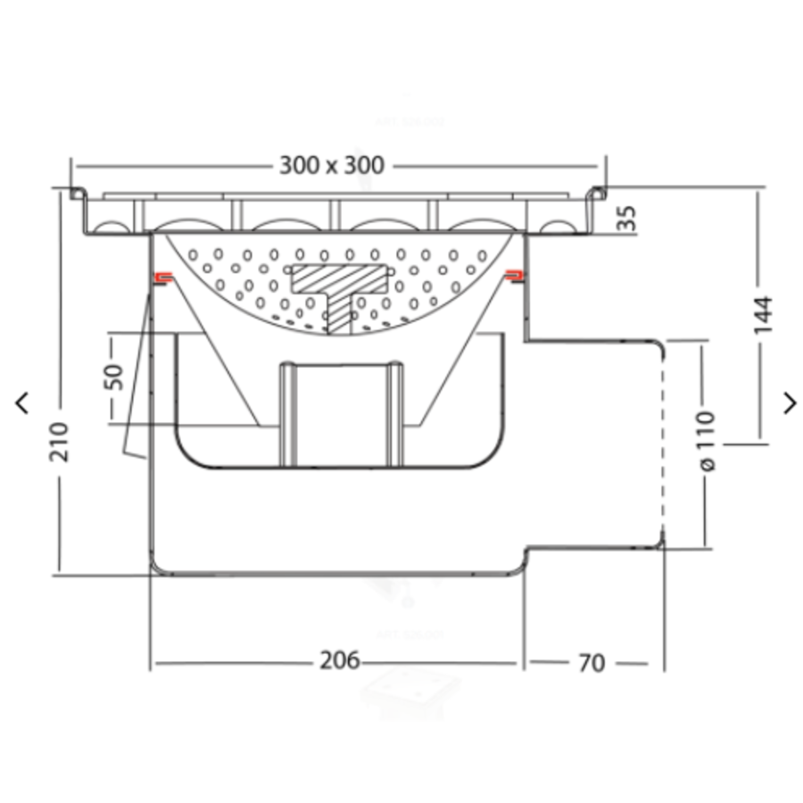 Drain  en acier inoxydable | 100 l/min