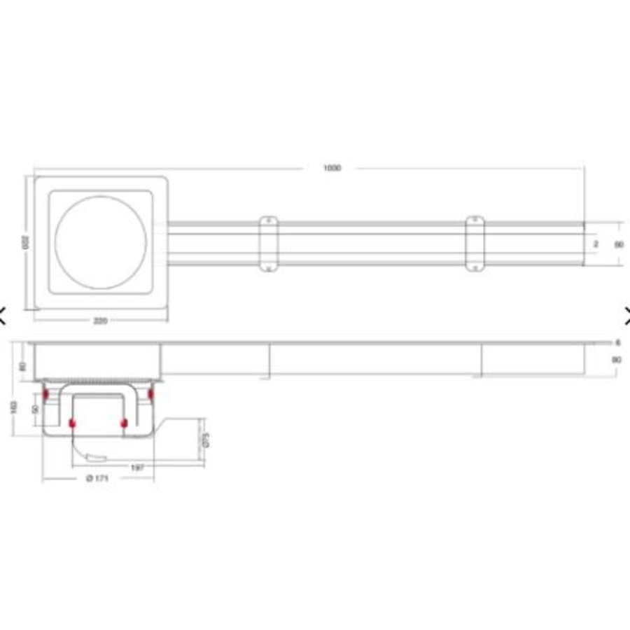 Barres d'accouplement goulotte à fente | acier inoxydable | 1000 MM