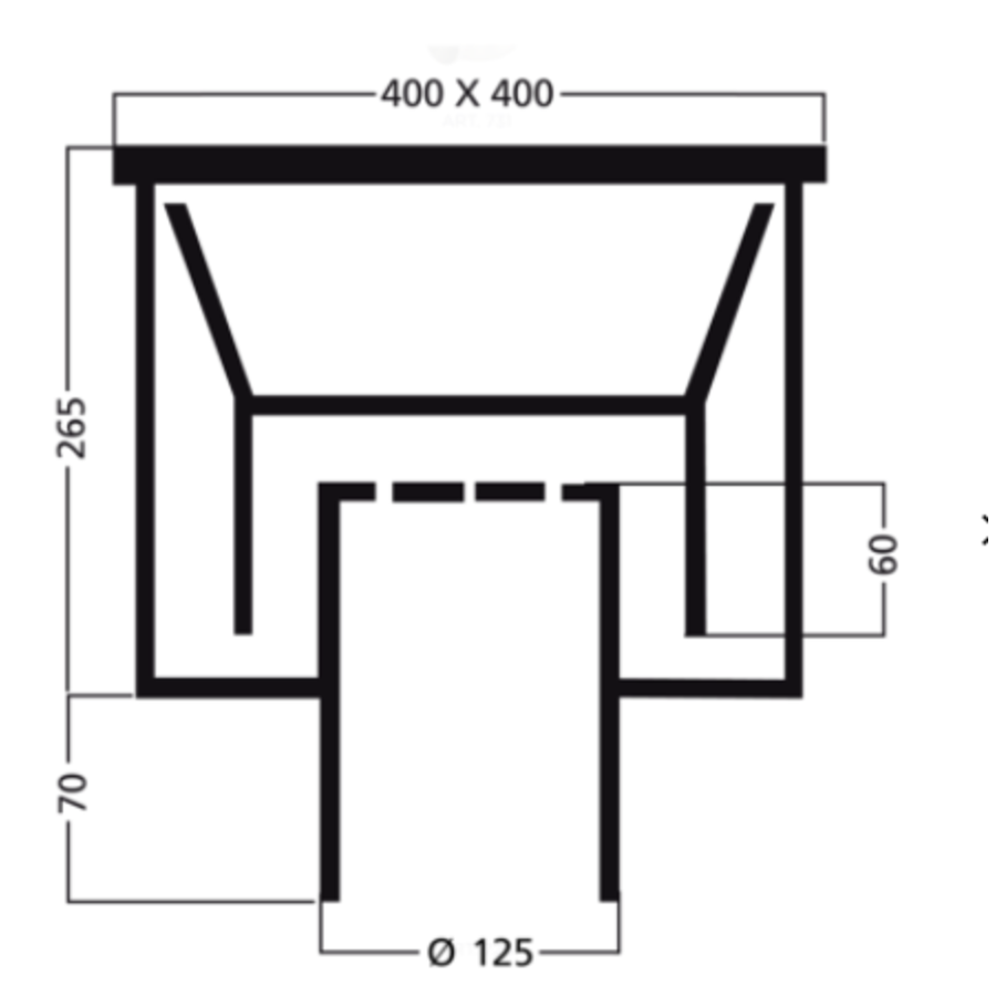 Drain industriel en acier inoxydable | 400X400MM