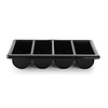 Hendi Bac à couverts noir 4 compartiments | En polypropylène | Dimensions : 53x32.5x10 cm