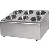 Olympia Supports de panier à couverts 6 compartiments | Inox | Dimensions : 37.5x30x21