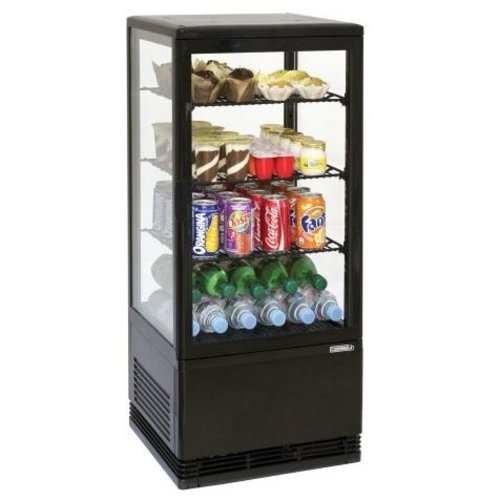  Casselin Mini vitrine réfrigérée 78L | Noire | L42.5xP38xH96 cm 