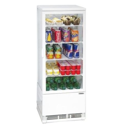  Casselin Vitrine réfrigérée à boissons avec porte vitrée Blanc L42.5xP38xH110 cm 98L 