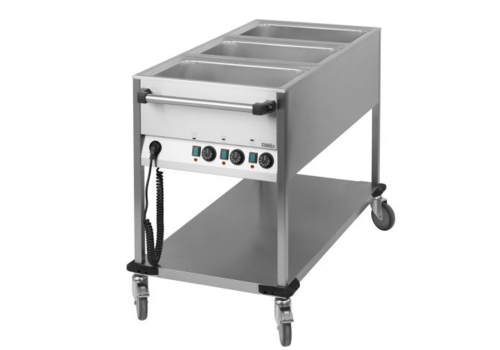  Casselin Chariot bain-marie à eau 3X GN 1/1 