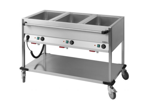  Casselin Chariot bain-marie à eau 3X GN 1/1 