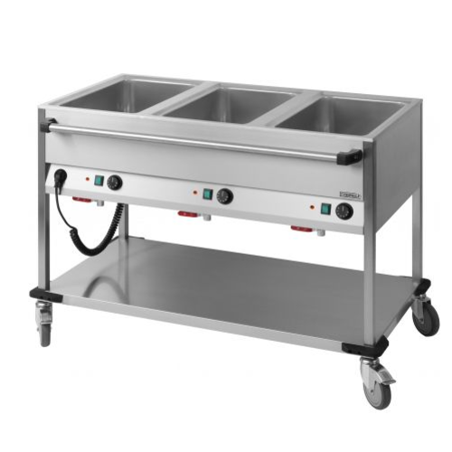  Casselin Chariot bain-marie à eau 3X GN 1/1 