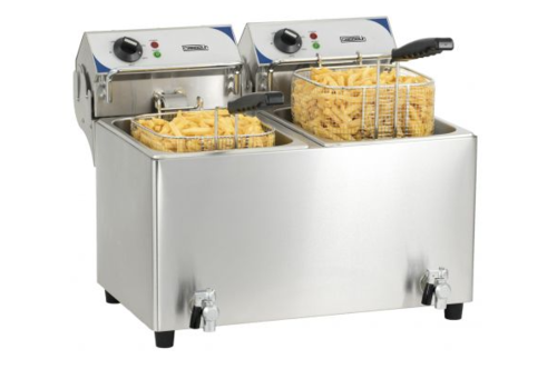  Casselin Friteuse électrique avec vanne de vidange | 2x7L 