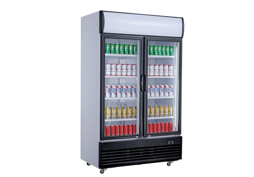  Combisteel Réfrigérateur 2 portes pivotantes en verre Gris Noir | 800L |1 x 0,73 x 2,135 m 