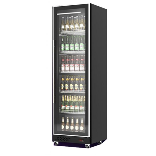  Combisteel Réfrigérateur 1 porte pivotante vitrée  Noir 387L | 0,62 x 0,6 x 1,98 m 