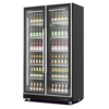 Combisteel Réfrigérateur pour boissons 2 portes pivotantes en verre | Noir | 1,1 x 0,6 x 1,98 m