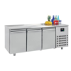 Combisteel Table réfrigérée | Inox | 3 portes | 1,865 x 0,7 x 0,85 m