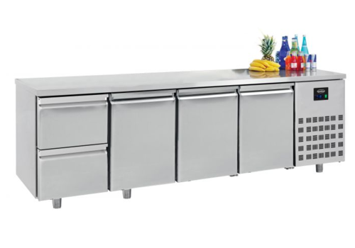  Combisteel Table réfrigérée | Inox | 3 portes & 2 tiroirs | 2,33 x 0,7 x 0,85 m 