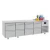 Combisteel Table réfrigérée | Inox | 8 tiroirs | 2,33 x 0,7 x 0,85 m