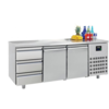 Combisteel Table réfrigérée | Inox | 2 portes & 3 tiroirs | 1,865 x 0,7 x 0,850 m