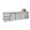 Combisteel Table réfrigérée | Inox | 3 portes & 3 tiroirs | 2,33 x 0,7 x 0,85 m