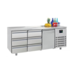 Combisteel Table réfrigérée | Inox | 1 porte & 6 tiroirs | 1,865 x 0,7 x 0,85 m