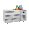 Combisteel Table réfrigérée | Inox | 6 tiroirs | 1,4 x 0,7 x 0,85 m