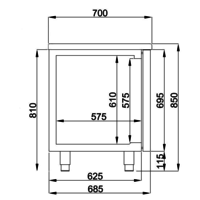 Table réfrigérée | Inox | 9 tiroirs | 1,865 x 0,7 x 0,85 m