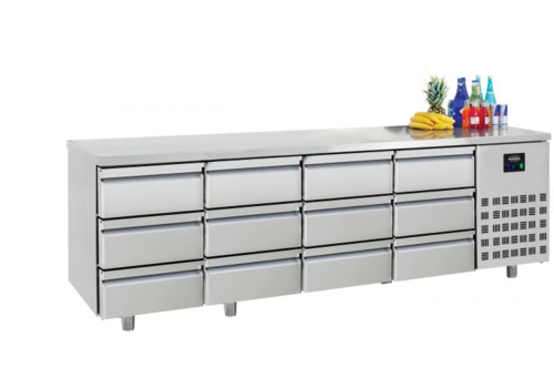  Combisteel Table réfrigérée | Inox | 12 tiroirs | 2,33 x 0,7 x 0,85 m 