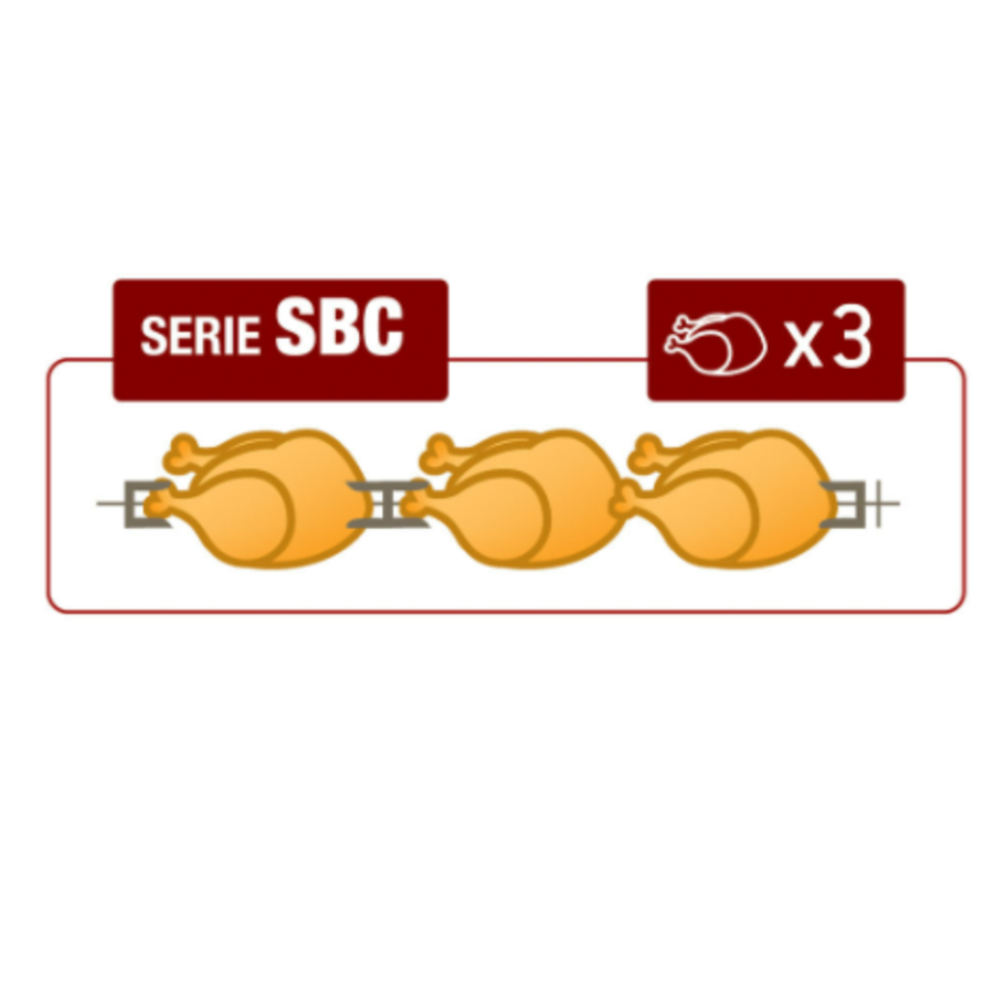 Rôtissoire 3 broches | Vitrocéramique | 9 poulets