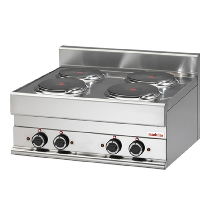 Cuisiniere électrique  650 | 400V | 4 brûleurs | 10400W | 70x65x28cm