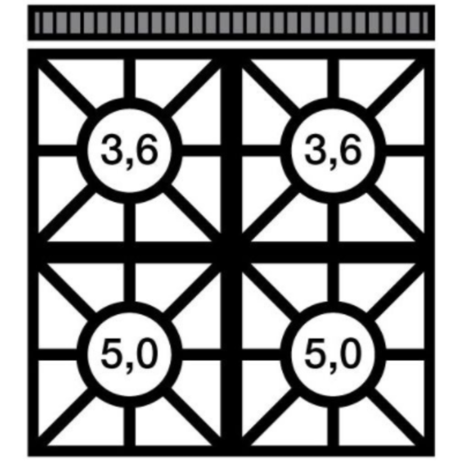Fourneau a gaz | 4 bruleurs + Four a gaz  |  22 200W  | 70x65x85cm