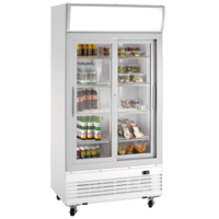 Réfrigérateur avec porte en verre coulissante 776L /  1 x 0,73 x  2,70 m