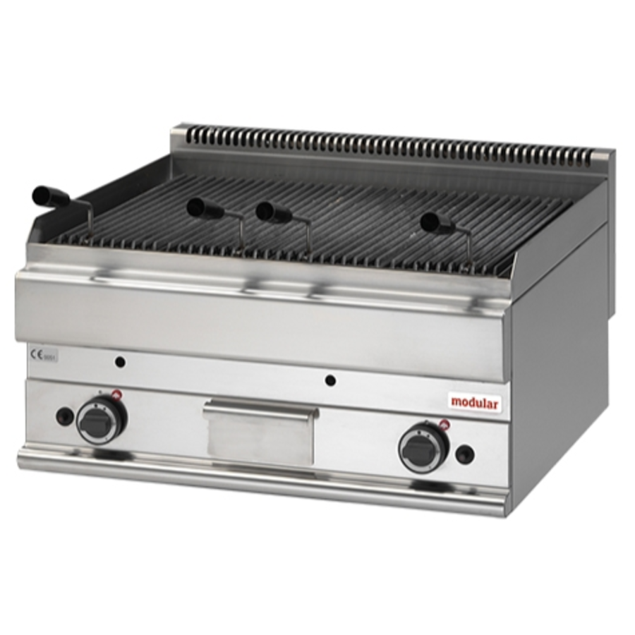 Grill Pierre de lave 650 | Acier inoxidable | Gaz | 11000 W | 70x65x28cm