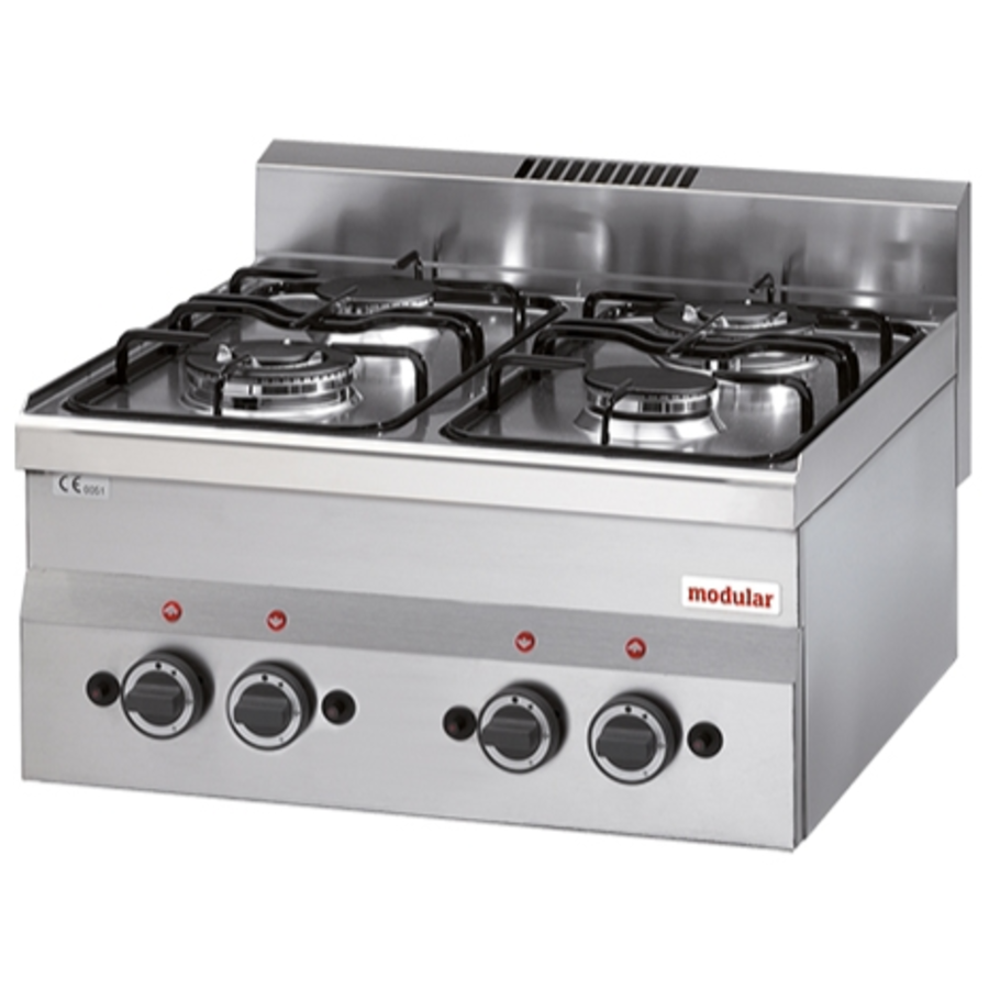 Cuisiniere 600 | 4 bruleurs | Gaz | 13800W | 60x60x28cm