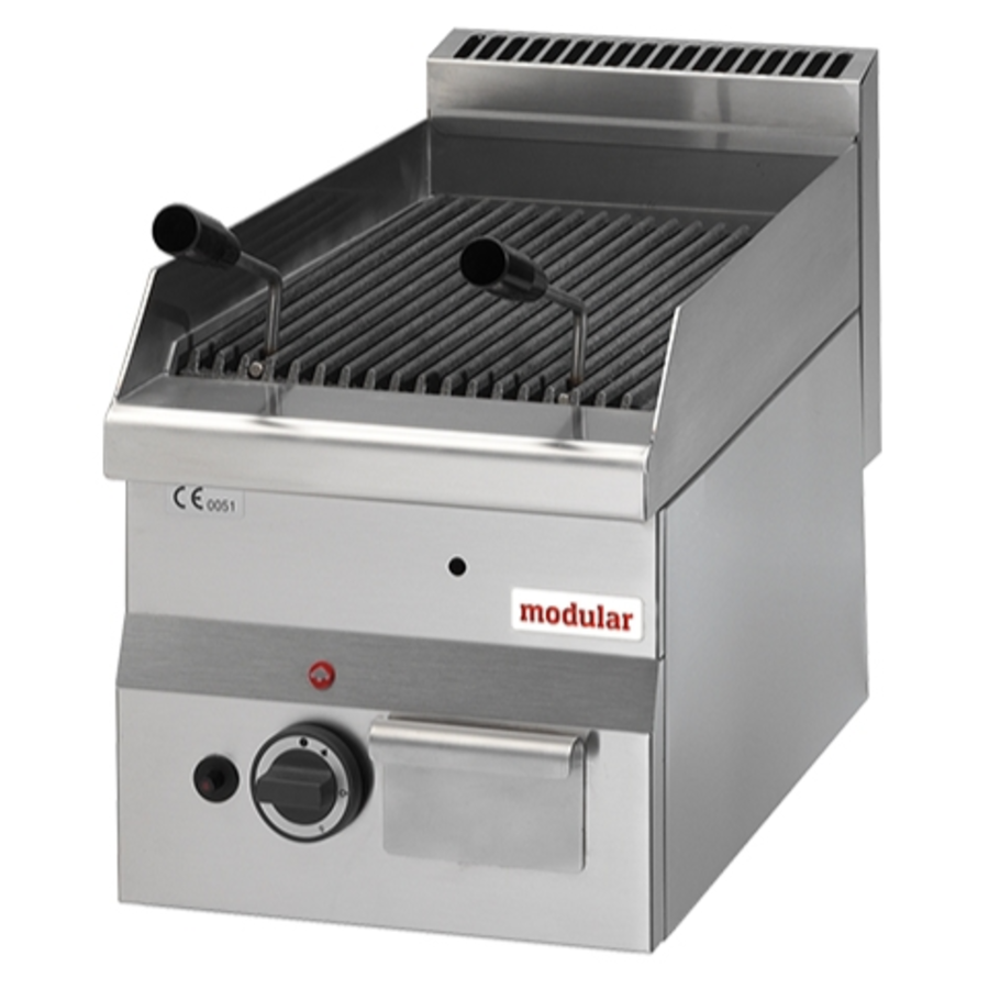 Grill Pierre de lave 600 | Acier inoxidable | Gaz | 5500W | 30x60x28