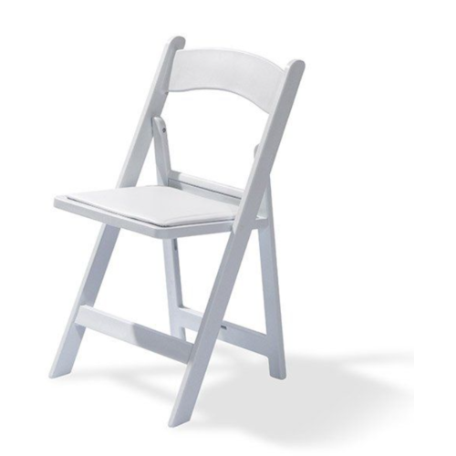  ProChef Chaise pliante | Blanche | Métal avec revêtement en similicuir l L450 x P450 x H800 mm 