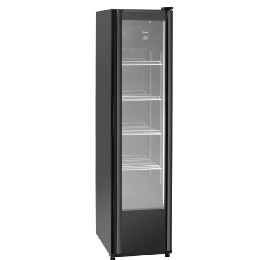 Réfrigérateur Slender Porte battante en verre Noir 300L | 0,44 x 0,705 x 1,865 m