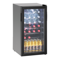 Réfrigérateur de boissons Porte battante vitrée noire 43x48,3x83,2cm 88L