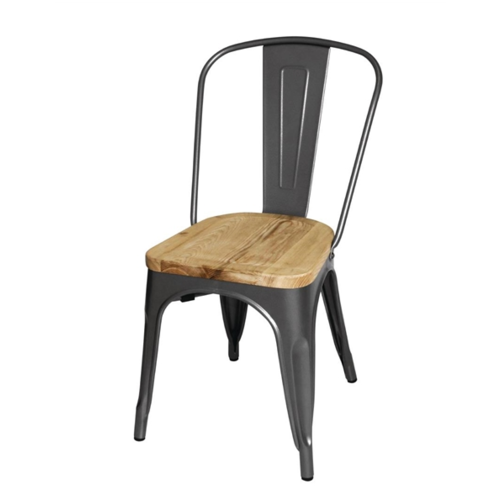  ProChef Chaise avec assise en bois / Acier / 445 x 855 x 520 mm 