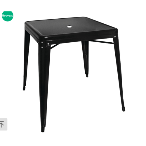  ProChef Table carrée l Acier noir l H765 x L668 x P668 mm 