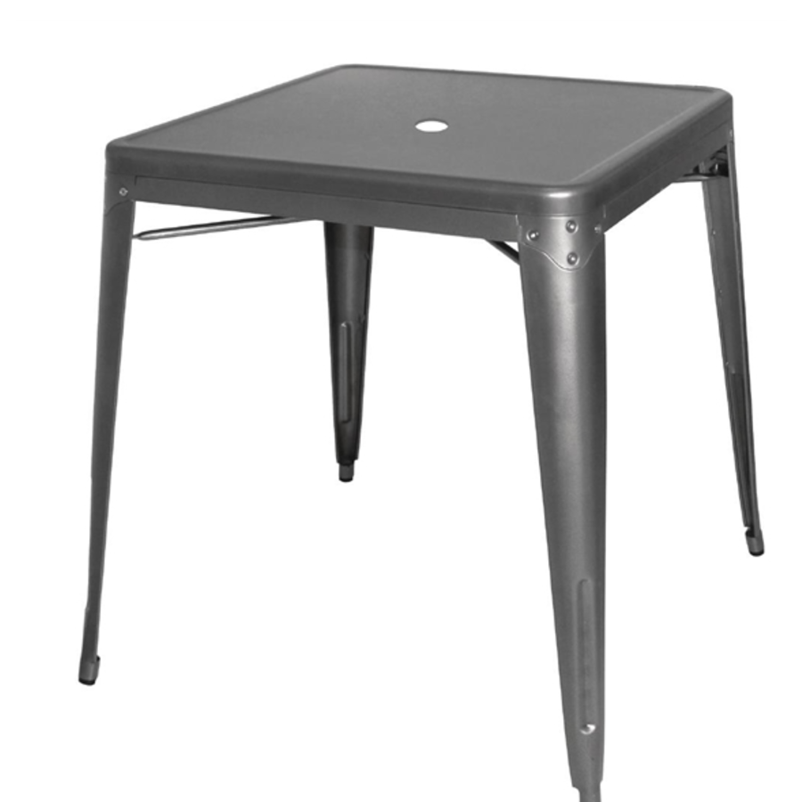 Table carrée / Acier gris / 668 x 765 x 668 mm