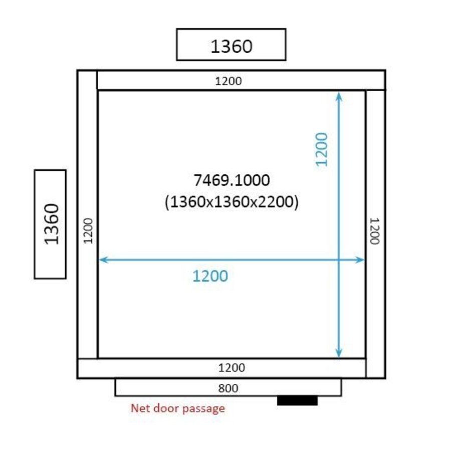 Chambre froide positive | 136x136x220cm | 0/+10 degrés