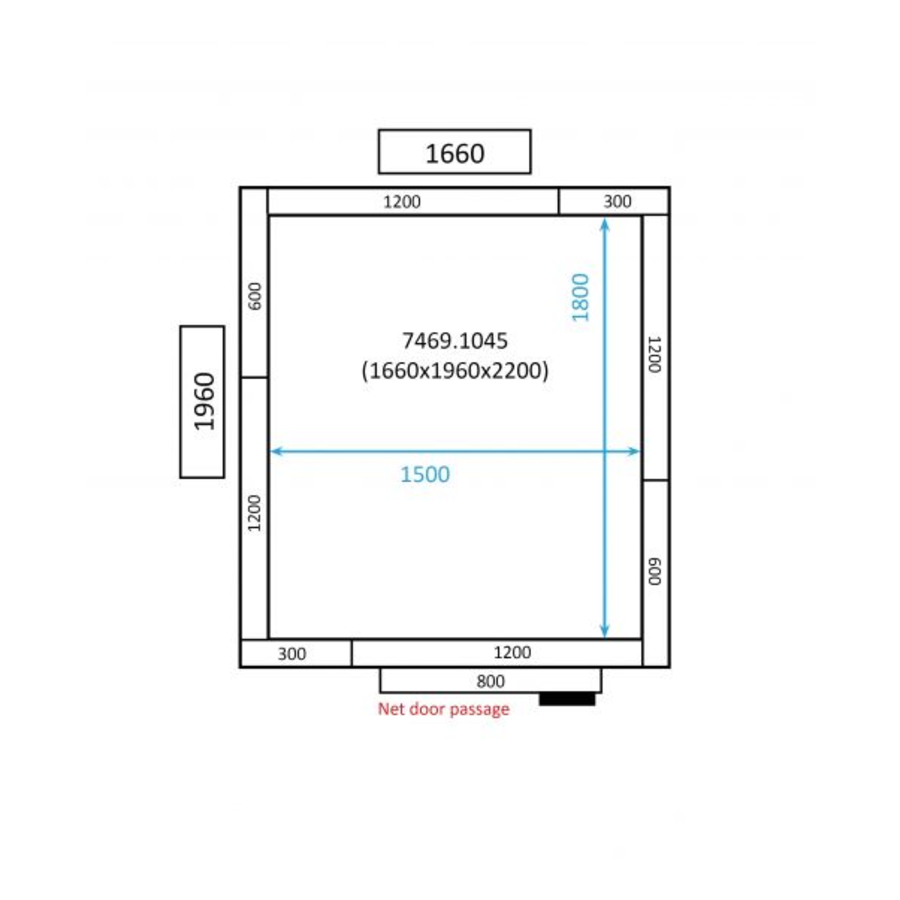 Chambre froide positive | 166x196x220cm | 0/+10 degrés