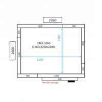 Chambre froide positive | 166x226x220cm | 0/+10 degrés
