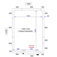 Chambre froide positive | 150x210x220cm | 0/+5 degrés