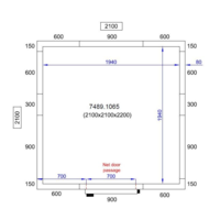 Chambre froide positive | 210x210x220cm | 0/+5 degrés