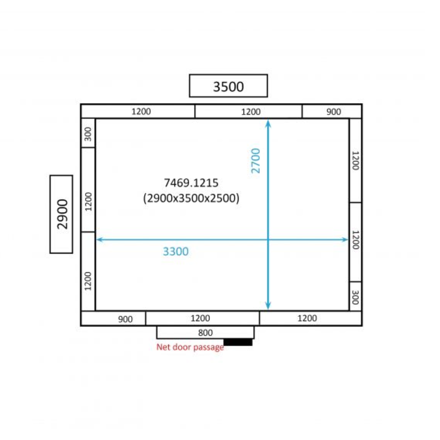 Chambre froide positive | 290x350x250cm | 0/+5 degrés