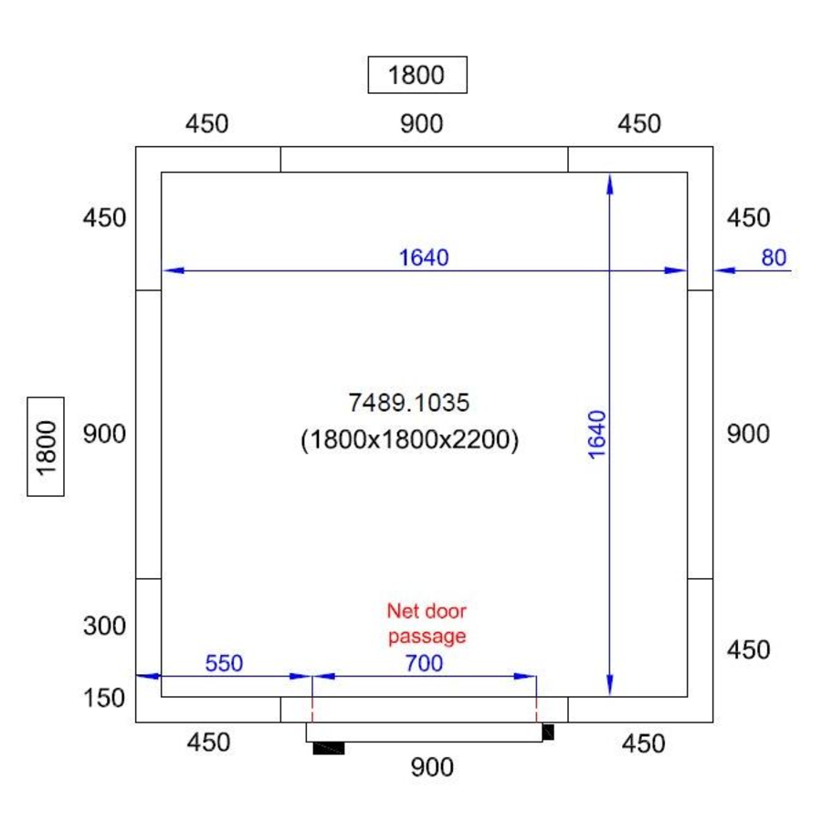 Chambre Froide  Négative  | 180x180x220 cm | -10/-20 degrés
