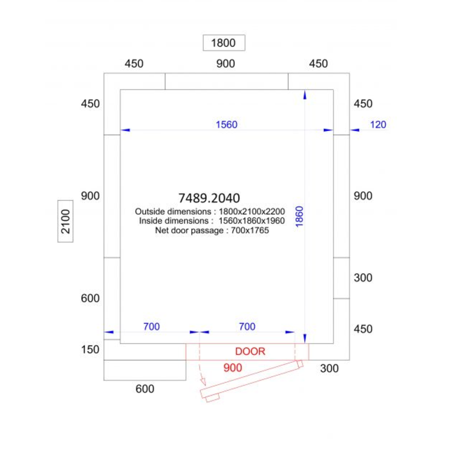 Chambre Froide  Négative  | 180x210x220 cm | -10/-20 degrés