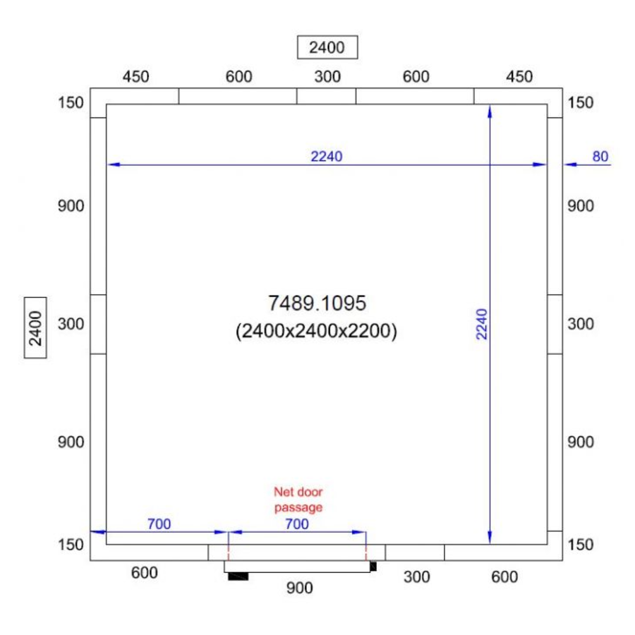 Chambre Froide  Négative  | 240x240x220 cm | -10/-20 degrés